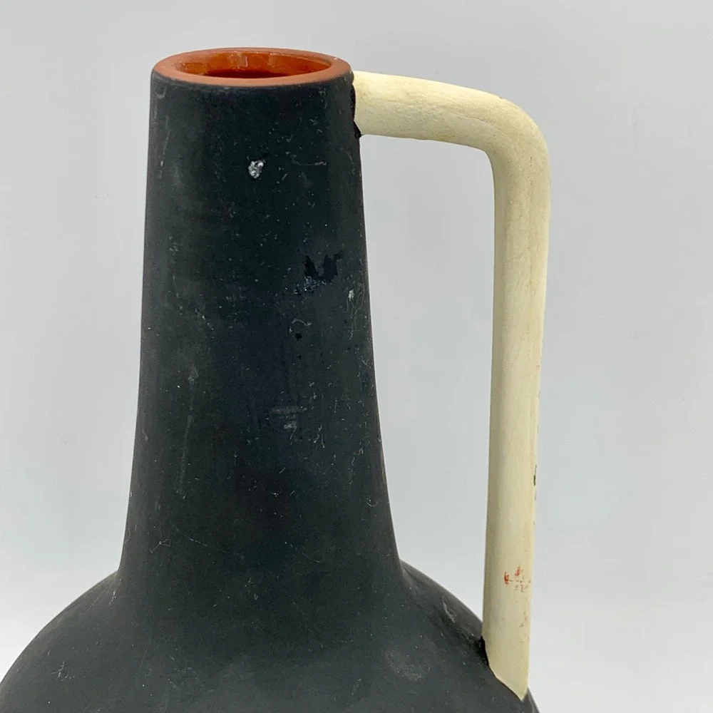 Ziczamla Matte Terracotta Vase‎ Handcrafted Chalkboard Finish MCM Style Rusty